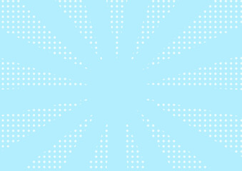背景　ドット柄と集中線　水色