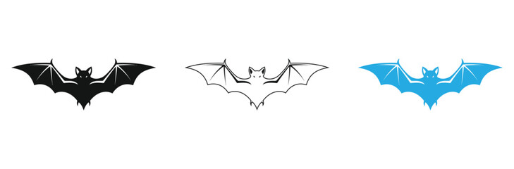 Stunning collection of stylized bat icons perfect for Halloween design or modern logo creation