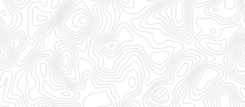 Abstract topographic wavy patterns design. seamless flowing curve lines on white background. minimal contour line art pattern. terrain lines background. elevation contour map inspired vector design.
