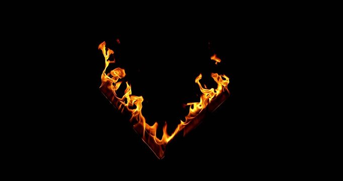 Super slow motion (500fps) shot of a burning wooden beam in L shape isolated on a black background. Detailed fire textures ideal for VFX, compositing, overlays, motion graphics, and cinematic effects.