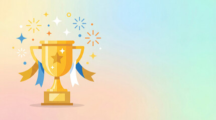 A large trophy is displayed on a table during the sports awards ceremony to celebrate the achievements of winners and recognize their hard work over the year.