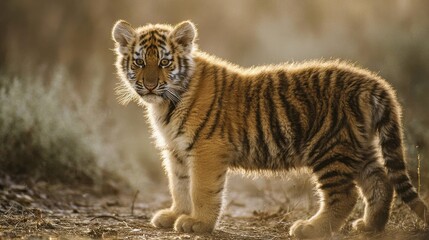 Tiger Cub in Natural Environment