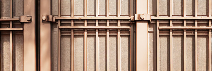 Close-up of modular fence panels in a sand color, highlighting geometric patterns and panel joints. This design creates a modern and stylish outdoor boundary, banner