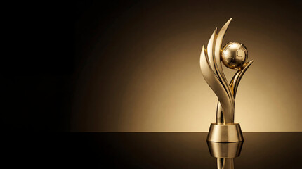 A trophy is awarded at a championship ceremony to recognize the winner's achievement. The event celebrates success and honors the hard work of the champion in competition.