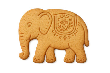 Obraz premium Delicious elephant cookie with decorative details on a transparent background