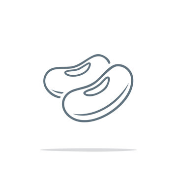 Soybeans Outline Illustration Two Soybeans Minimalist Line Art Soybean Vegan Food Ingredient Agriculture Symbol