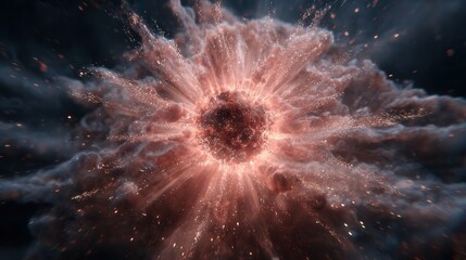 Stellar cloud illuminated by intense cosmic explosion