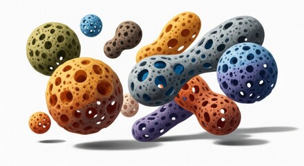 Porous Abstract Shapes on Minimal Background