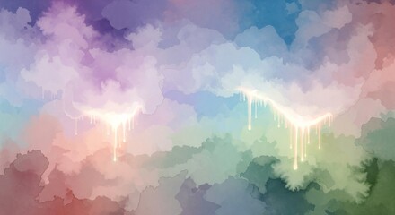 Surreal Dreamy Watercolor Fog Background
