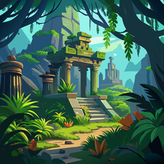 tropical island with palm trees