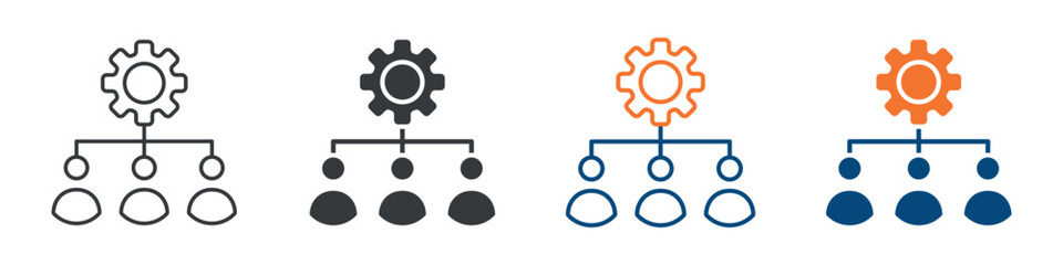 Organization Structure Icon Set Multiple Style Collection 