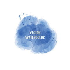 Abstract blue watercolor splash on a white background,vector art