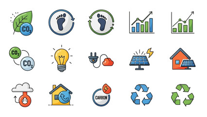 Eco-Friendly Icons - Sustainable Living and Environmental Conservation.