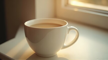 Coffee Cup Near Window in Morning Light