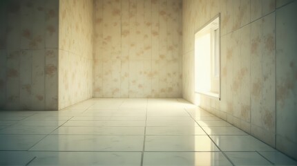 Empty Tiled Room with Window