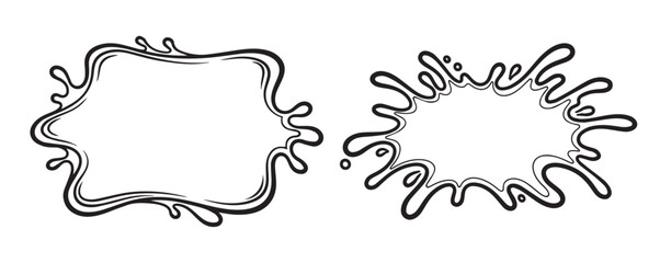 A fluid splash-like shape frame with organic curves vector art illustration 11