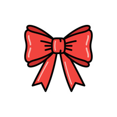 Red Gift Bow Illustration for Festive Occasions