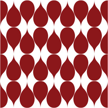 Dramatic abstract white pattern with bold organic  ruby red drops and flowing curves. High-contrast retro modern style, op art aesthetics. Elegant visual rhythm for interiors and branding. Editorial 