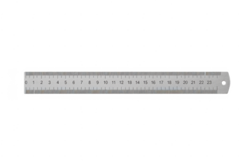 Metal ruler measuring tool with centimeters and millimeters