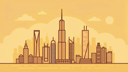 Obraz premium Smoggy City Skyline Icon