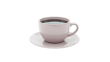 Obraz premium Coffee Cup on Saucer Isolated on White Background