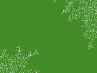 アイビーの線画フレーム①ななめ_白