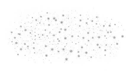 Shimmering Silver Snow Cluster,  Seasonal Winter Design,  Gentle Winter Scatter Pattern with Silver Snowflakes, Soft Silver Snow Sprinkle, Soft Scattered Winter Design