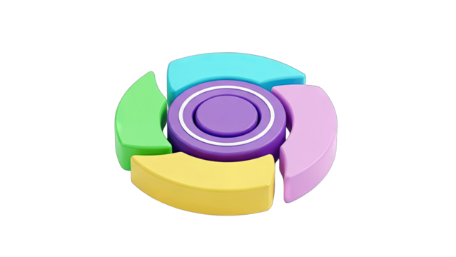 Colorful 3D Geometric Shape on White Background - Powered by Adobe