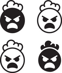 Set of Angry Emoji Faces Icons Collection