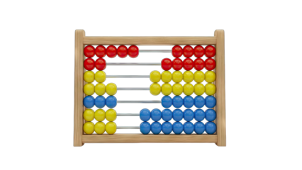Colorful Abacus with Beads on White Background