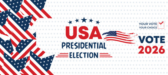 American Flag Stars Pattern USA Presidential Election 2026 Campaign Banner