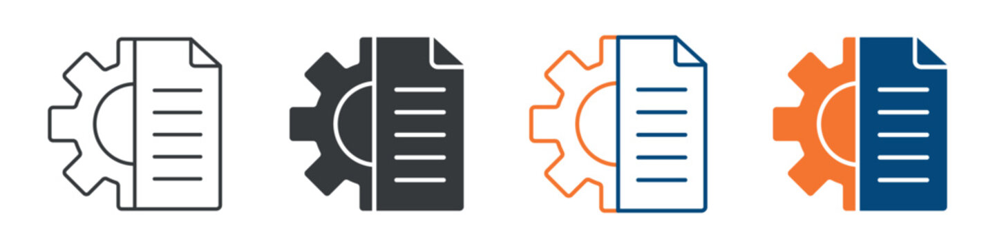 Document Management Icon Set Multiple Style Collection 