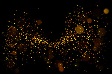 Golden Starfall Bokeh – Warm Sparkling Lights on Black