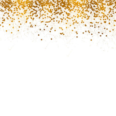 Gold Star Confetti Border, Golden Stars Edge Decoration, Gold Foil Star Scatter, Festive Border Background, Luxury Decorative Border