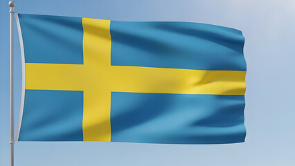 Title: Swedish National Flag with Blue Field and Yellow Cross
