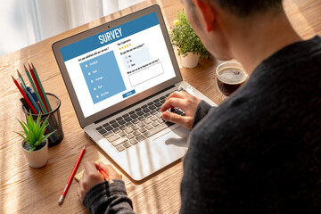 Online survey form for modish digital information collection on the internet network