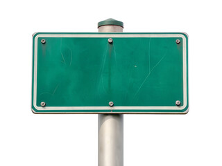Yellow street sign on transparent background