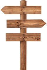 Wooden direction signs on a post