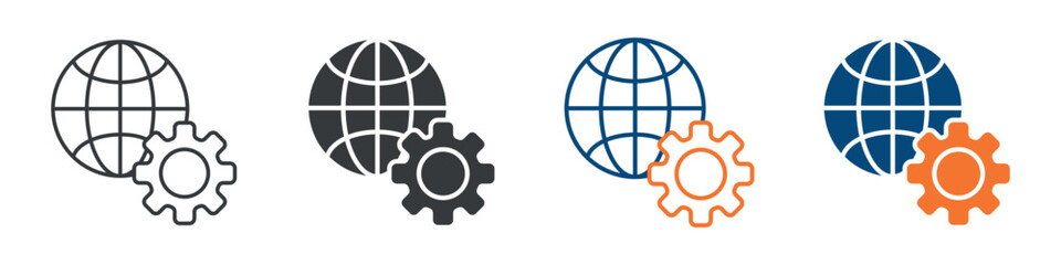 Global Settings Icon Set Multiple Style Collection 