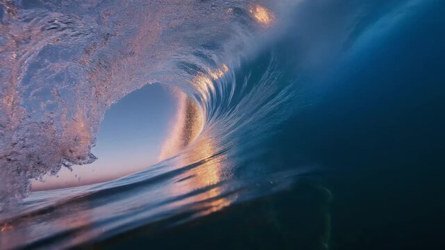 Wave Crashing Ocean Sunset Seascape Photography Water Scene