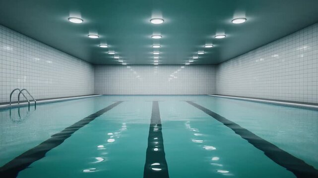 Empty Swimming Pool, Indoor, Water, Reflection, Modern Architecture
