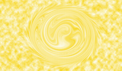 Abstract swirling yellow and white pattern with a circular center
