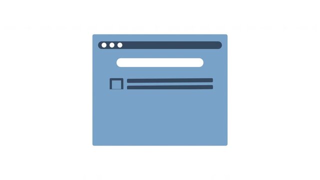 Simple browser window graphic depicting content and website layout