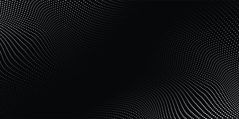 Abstract Vector wave lines pattern smooth curve flowing dynamic white light isolated on black background for concept of technology, digital