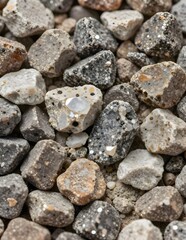 Macro Crushed Stone Aggregate &mdash; Ultra-Detailed Construction Base Course Texture
