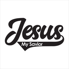 Naklejka premium Jesus My Savior Religious Design
