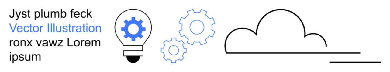 Technology, cloud computing, innovation, problem-solving, machine learning, engineering. Light bulb with gears, cloud icon conceptual graphic. Technology and innovation concept