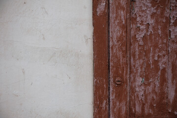 Rustic wood background with peeling paint and weathered texture