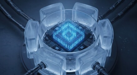 Futuristic Blue Core - A Glimpse into Advanced Technology and Innovation.