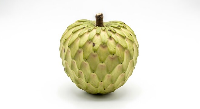 Single sugar apple on white background isolated on white background